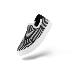 Men's Boardwalk Slip-On - White/Black Zigzag